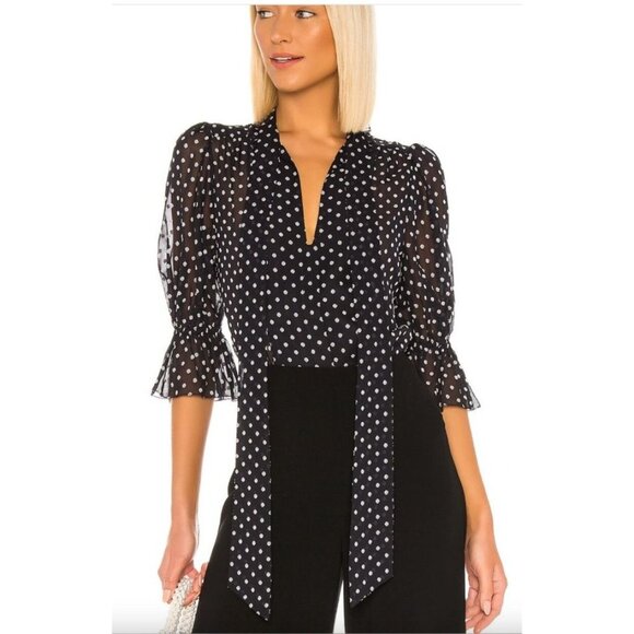 Alexis Calixte Top Black Embroidered Dot XS - Picture 3 of 8